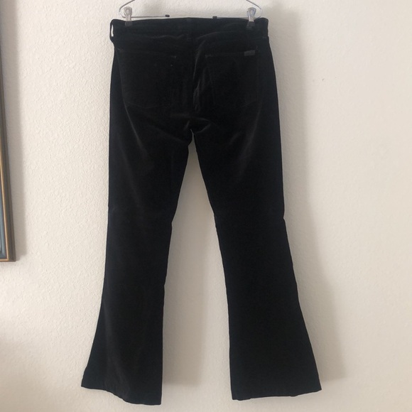 7 For All Mankind Black Velvet Flare Pants Size 32 - Picture 7 of 8